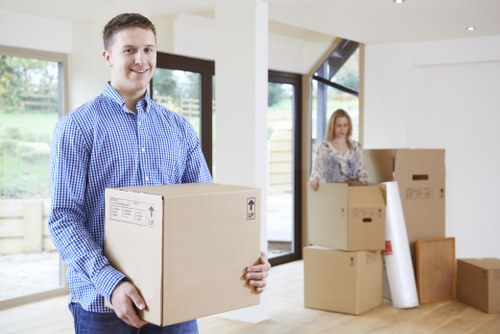 Office removal team planning a move in a Mayfair commercial building