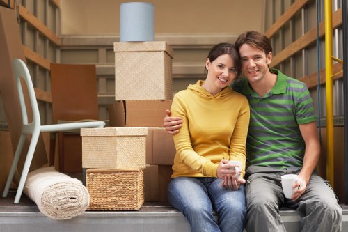 Professional removals team handling packing and transport for a Mayfair property